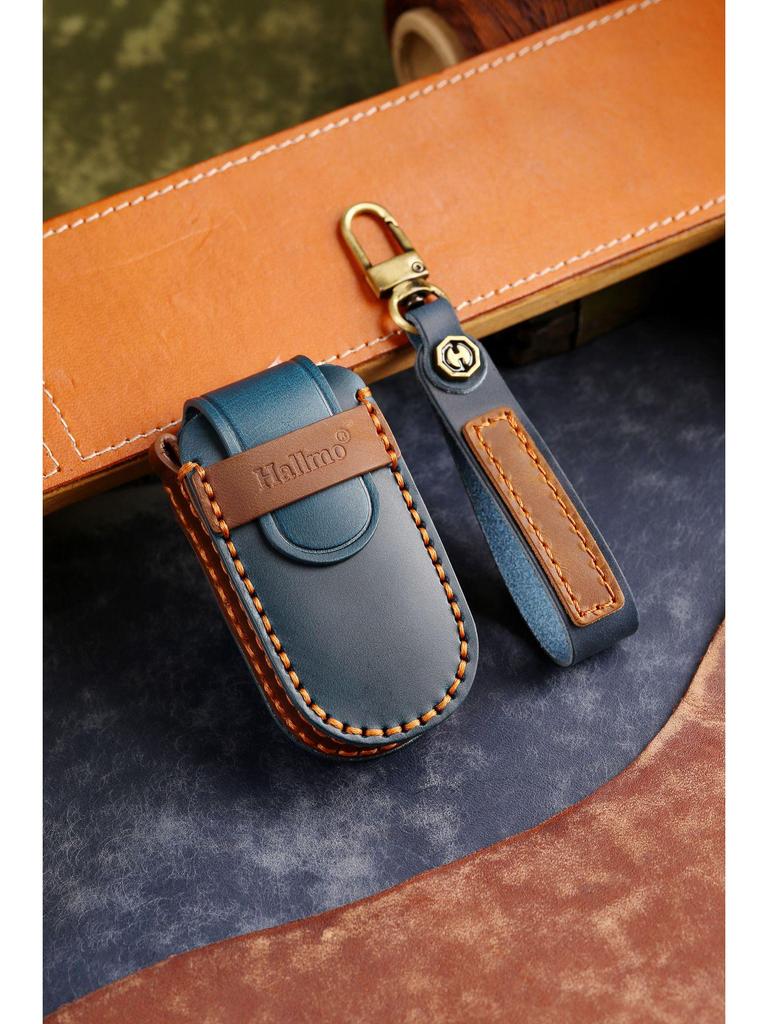 Leather Key Cover for Jeep Compass, Grand Commander, Free Light, and Grand Cherokee