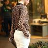 Wonderful New Women Leopard Print Chiffon Long Sleeve Slim Casual Blouse For Elegant Style