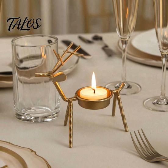 Birthday Party Atmosphere Lighting Deer Shape Candle Holder, Metal Tealight Stand for Dining Table Wedding Elegant Animal Shaped Centerpiece,