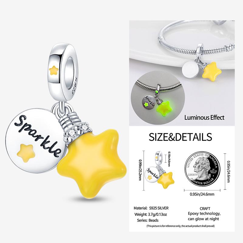 New In Star Moon Sun Series Charm Beads Fit Pandach Original Bracelet Women Copper Pendant Bead Jewelry Gift
