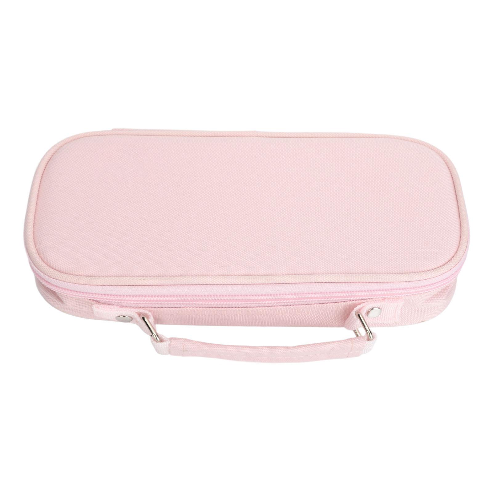 

Большой пенал с ручкой, дизайн, большая вместимость, двухъярусный, прочная парусиновая сумка для карандашей для офиса розовый