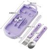 Skater Bento Trio Set and Fork Love Unicorn Made In Japan (TACC2AG-A) - Chopsticks, Spoon, - Design, Kids', Antibacterial, Easy-Opening, Slide-Open