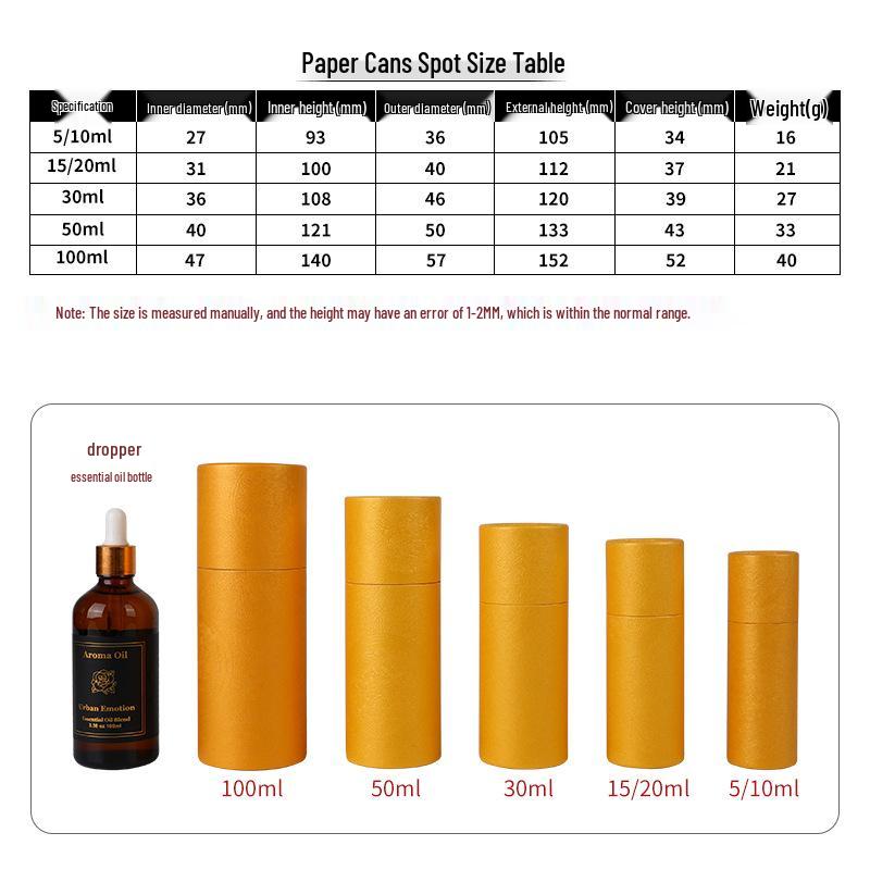 Kraft Paper Tube for Essential Oil Dropper Bottle - Round, Thickened Storage & Gift Box