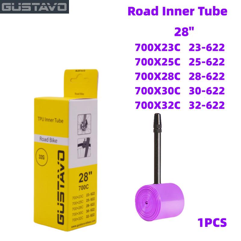 

GUSTAVO TPU Inner Tube for Gravel Road Bike, 700Cx23-32C or 35-50C, French Valve 45/65MM