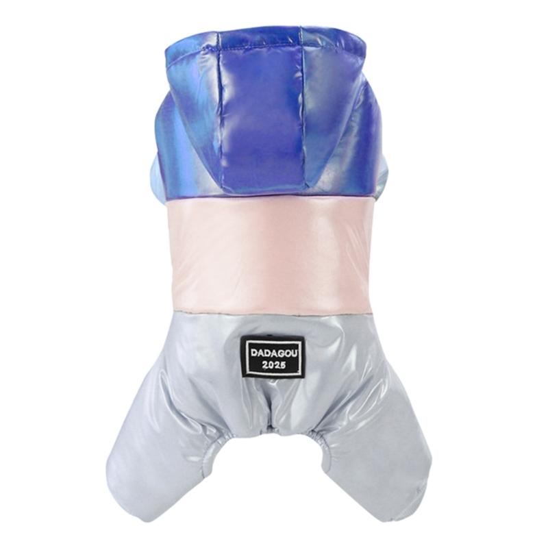 

Waterproof Dog Coat With Hood Dog Down Puffer Jacket Dog Jumpsuit Winter Coat XXL рожевий/синій
