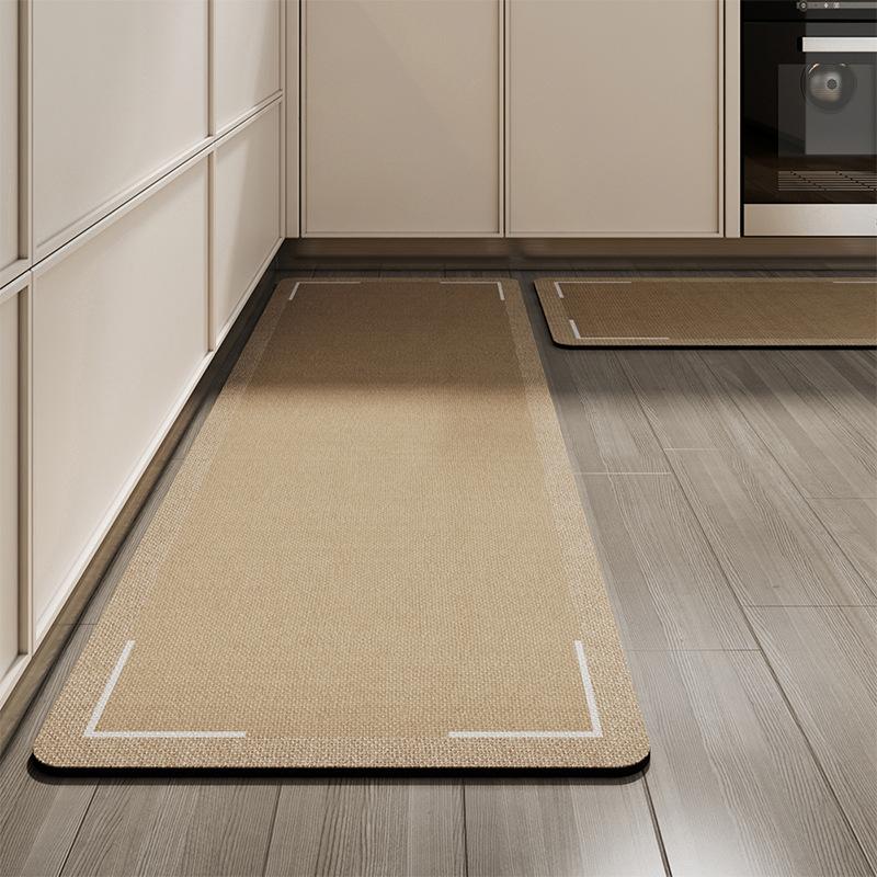 Simple Kitchen No-wash Wipeable Non-slip Floor Mat Household Waterproof and Oil-proof Floor Mats Thickened Kitchen Long Mats
