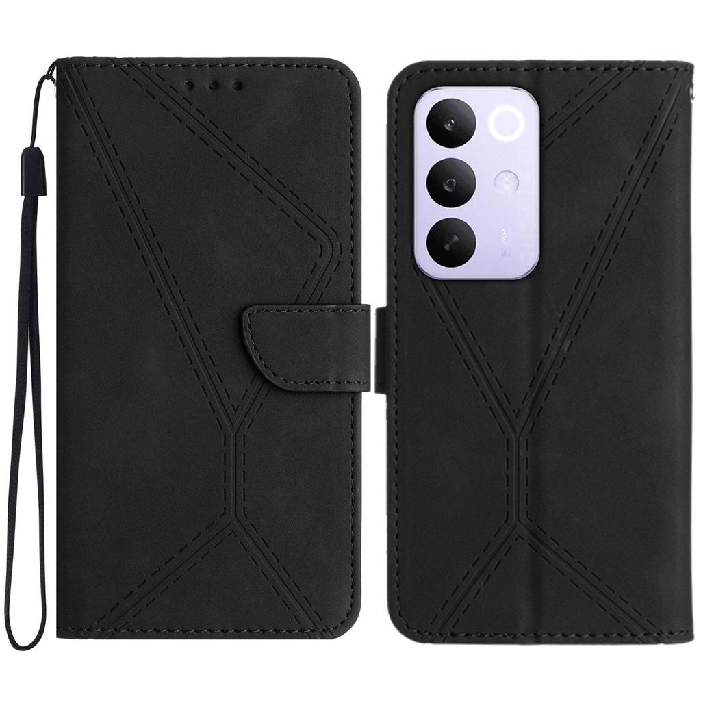 For Realme C85 Pro 4G Case Skin Touch Lines Imprinted PU Leather Flip Phone Cover