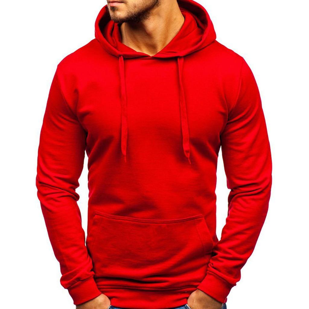 Men's  Big Size  Solid Color  Leisure  Sports  Self-Cultivation  Pullover  Long Sleeves  Hooded Hood  Hoodie