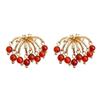 Retro Red Agate Tassel Earrings: Luxurious Chinese Court Style