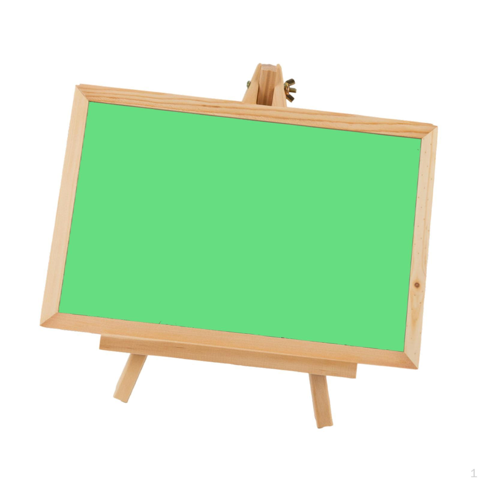 

Доска для рисования мелом из дерева с подставкой-мольбертом, многофункциональная, большая доска для рисования мелом 26,9 х 16,6 см, зелёный