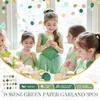 NICROLANDEE Wedding Party Decorations - 3 Pack Sage Green Dots Paper Garland String Hanging Backdrop for St Patricks Day Rustic Wedding, Neutral Baby