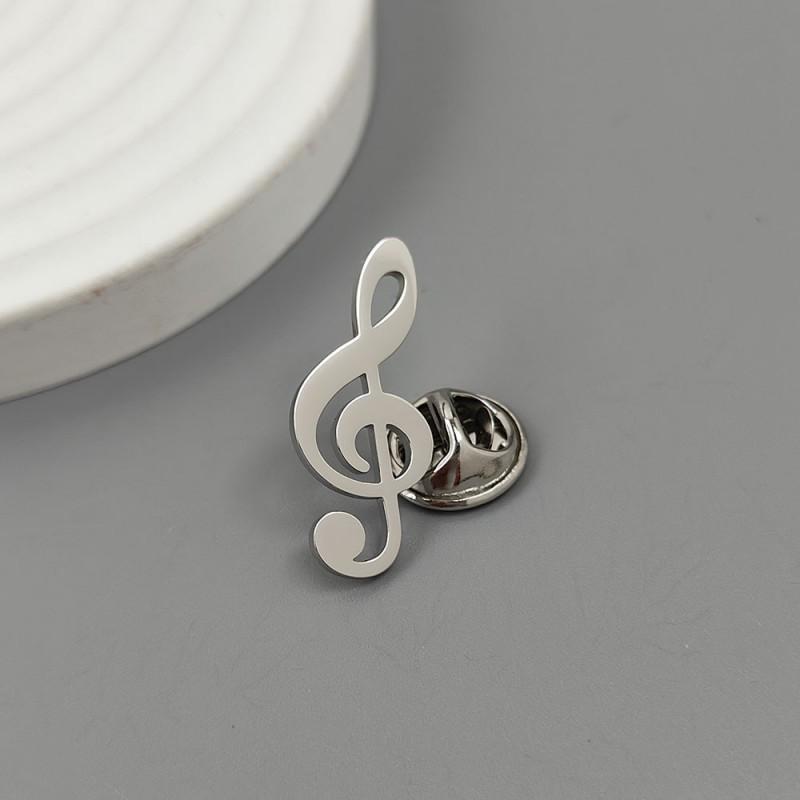 Asymmetric Music Talisman Brooch Cufflinks Dual-use Creative High-end Light Luxury Suit Coat Accessories 14k