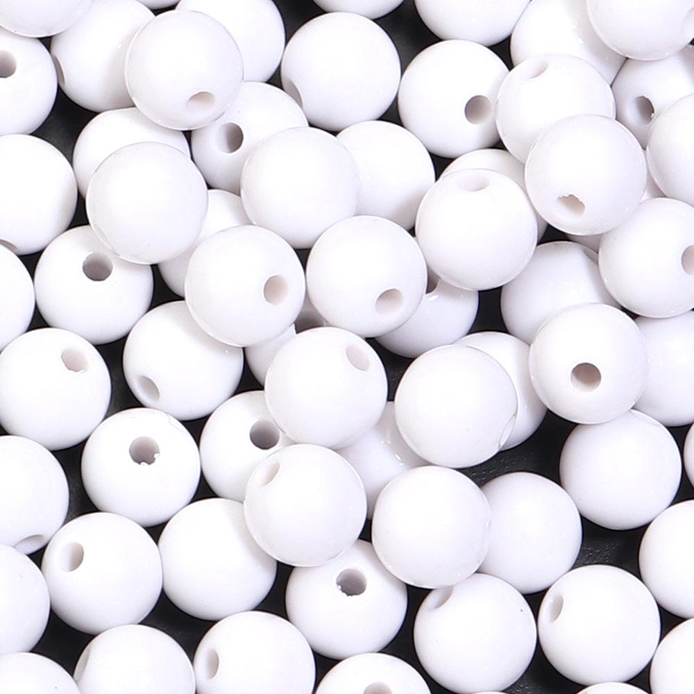 Akrylové Vánoční Série Jednobarevné Kulaté Korálky pro DIY Řetízky na Mobilní Telefon