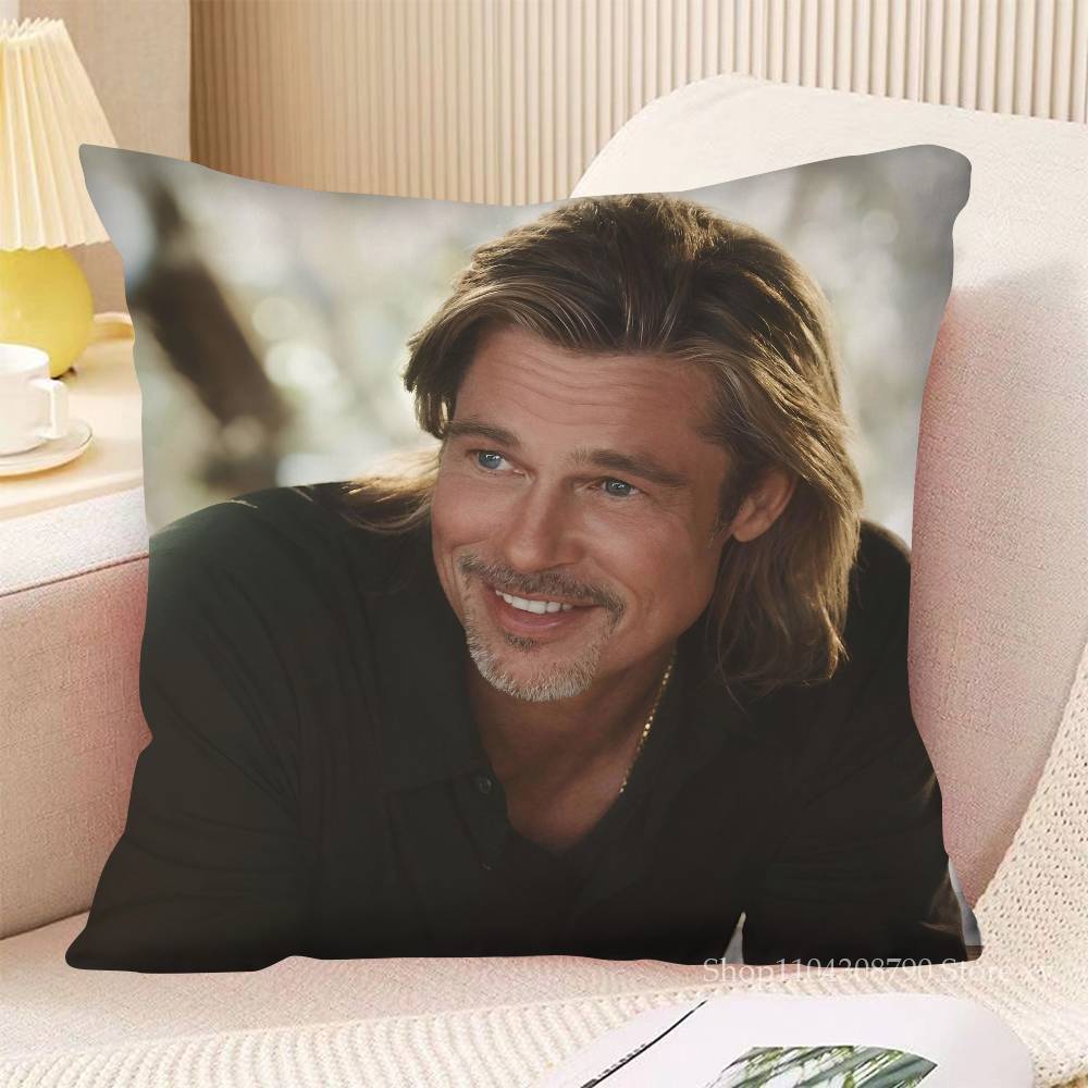 Actor Brad Pitt Pillow Case Fashion Square Pillowcase Bedroom Sofa Room Ins Decoration Leisure