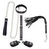 Adjustable Neck To Wrist Ankle BDSM Bondage Kit with Collar Handcuffs Chain Leash Straps for Couples Role Play Sex Toys