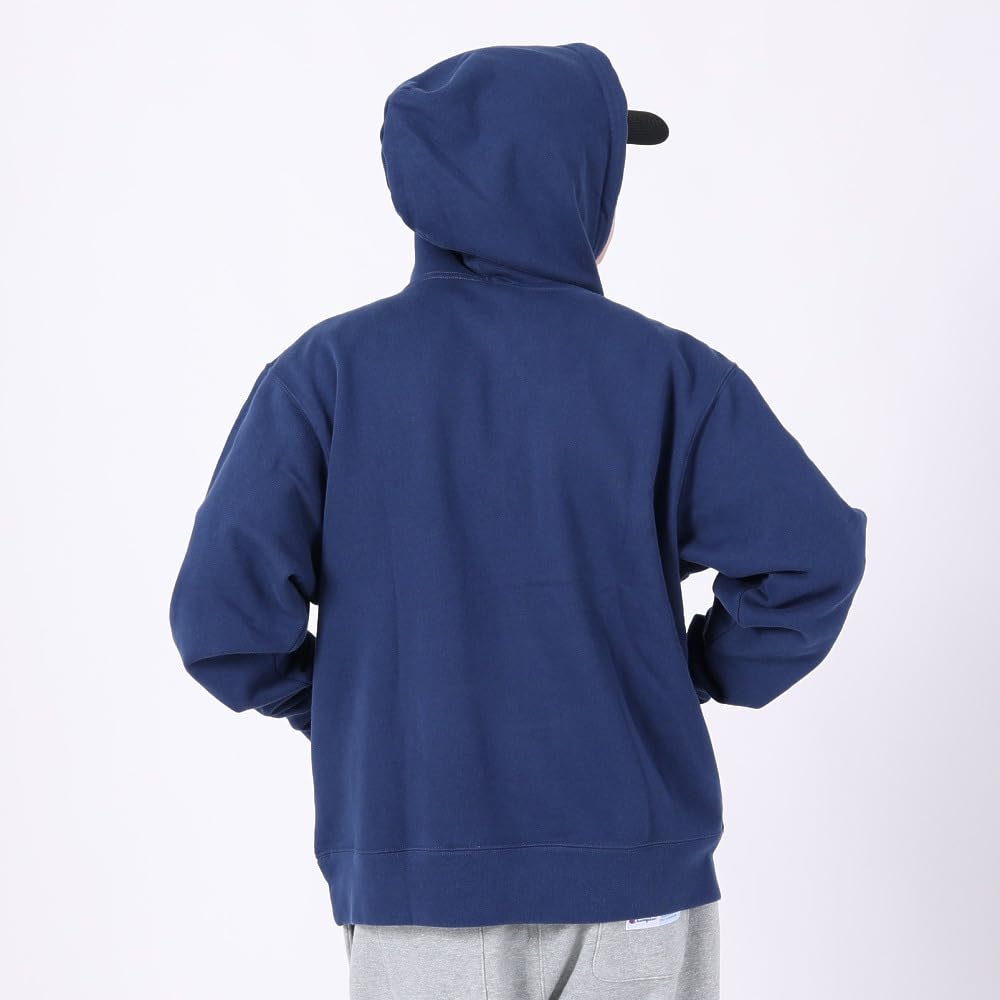 Champion Casual Long Sleeve USA Embroidered Men's Hoodie, 100% Cotton, Logo, Half-Zip Sweatshirt, Navy, C3-Y103