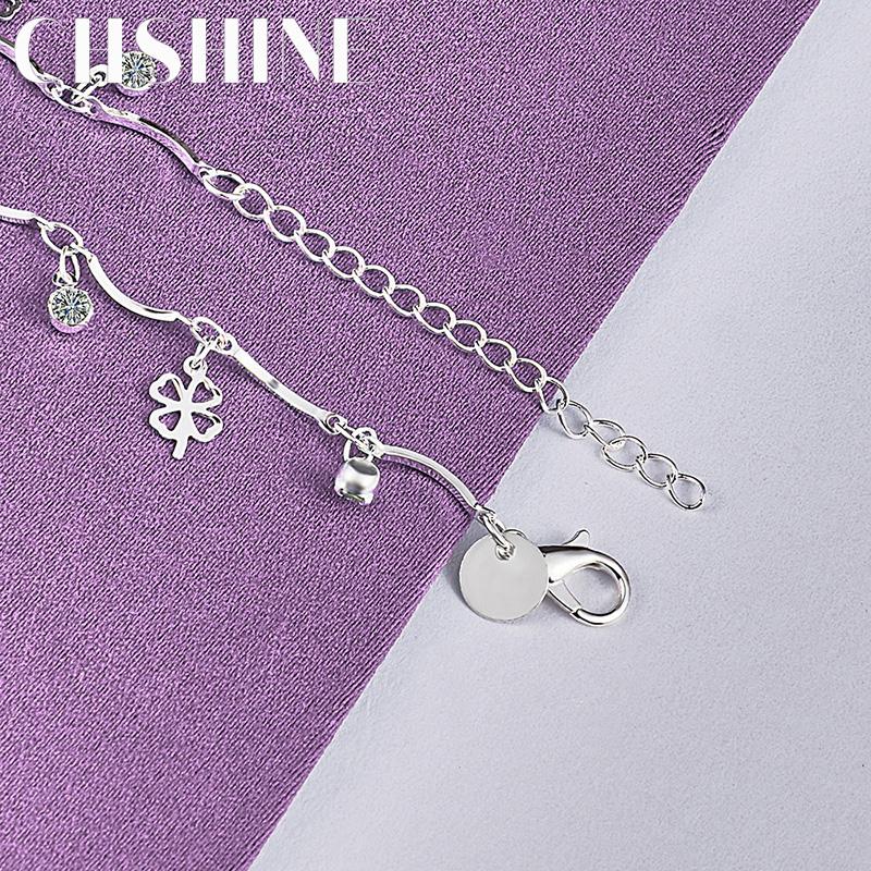 CHSHINE 925 Sterling Silver Clover Charm Bracelet For Women Wedding Party Fashion Chain Jewelry