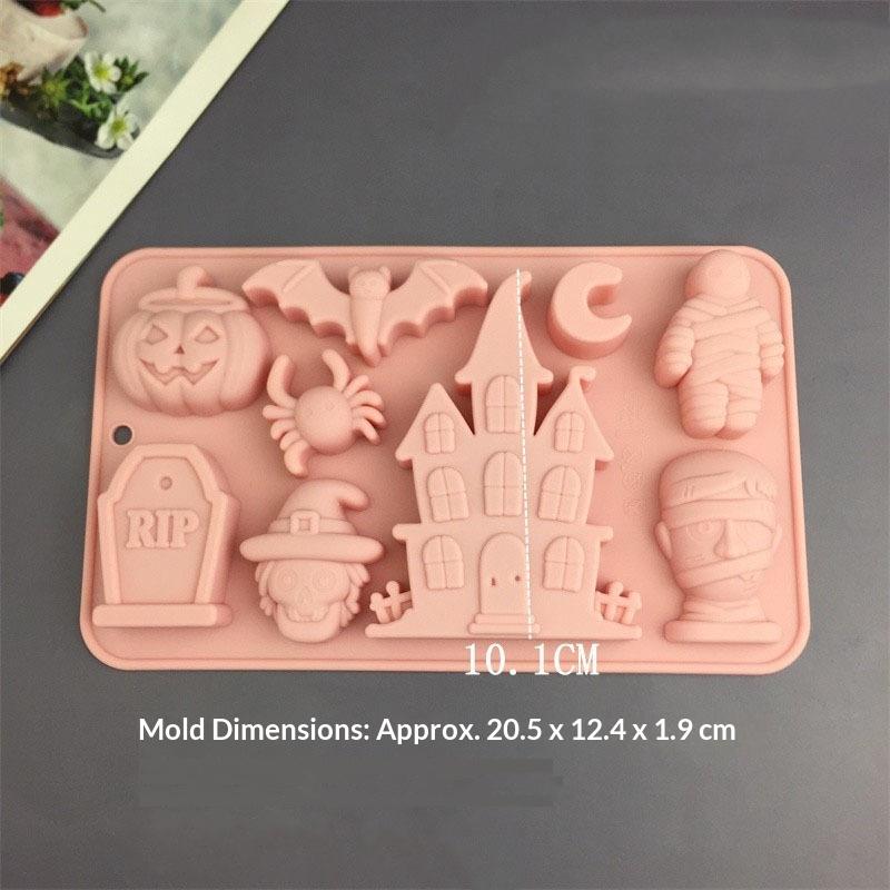 Halloweenová série Silikonové formičky Dýňová hlava Netopýr Čarodějnický klobouk Fondant Cukroví Ledová mřížka Čokoládová forma Pudink Dortová dekorace