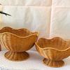 Elegante Cesto Frutta e Verdura Effetto Rattan Materiali PP Organizzatore Multiuso per Cucina con Design Floreale