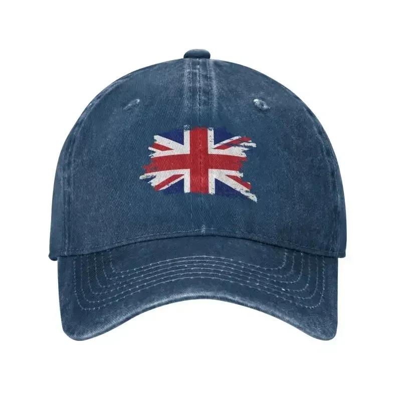 Individuelle Baumwoll-Baseballkappe mit UK-Flagge, für Outdoor, Damen, Herren, verstellbar, Union Jack, Britisch, Stolzer Papa Hut