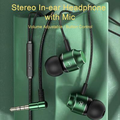 Kovová herní sluchátka do uší s nastavitelnou hlasitostí basového mikrofonu 3,5 mm stereo kabelová sluchátka univerzální pro počítače a mobilní telefony