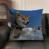 Cute Shiba Inu Meme Emoticons Pillow Case Double-Sided Printing Short Plush Sofa Cushion Cover Bedroom Bedside Pillow