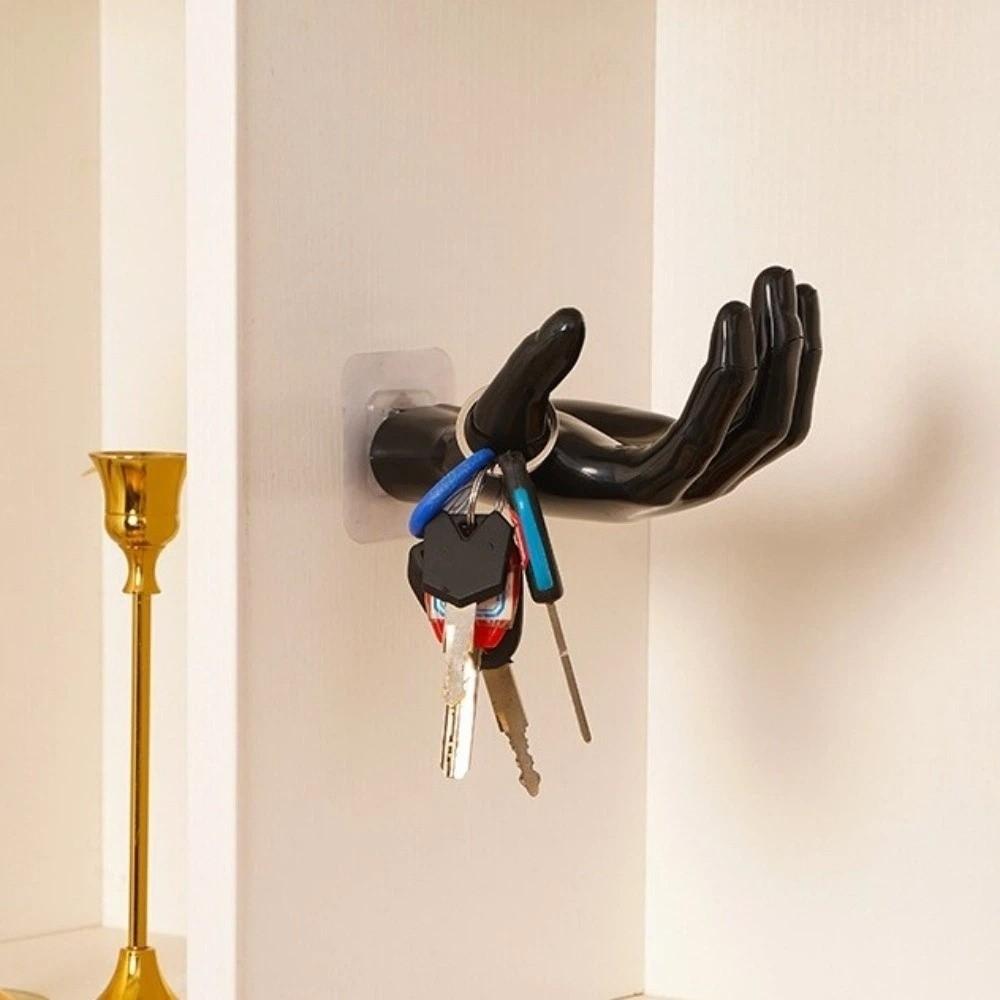 Multi-function Easy To Install Wall Mounted Storage Rack Creative Sturdy Hand Shape Hook Seamless Bathroom Shelf Door