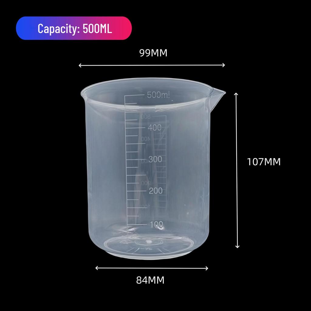 Graduated Transparent Plastic Beaker for Laboratory Use