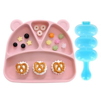 My Eli Silicone Suction Plate Rice Ball Maker Set, Pink, Food Plate + Rice Ball Mold, Popular Korean Parenting Items