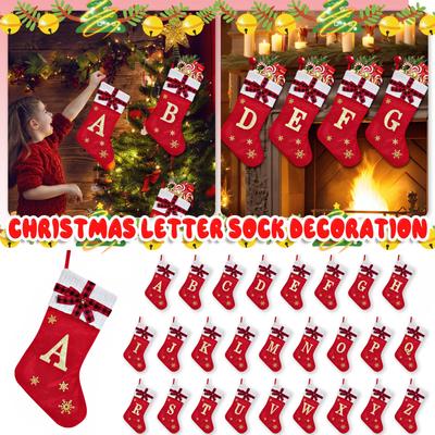 Christmas Stockings Small Embroidered Letter Knitted Xmas Hanging Stocking Decorations Christmas Party Decor