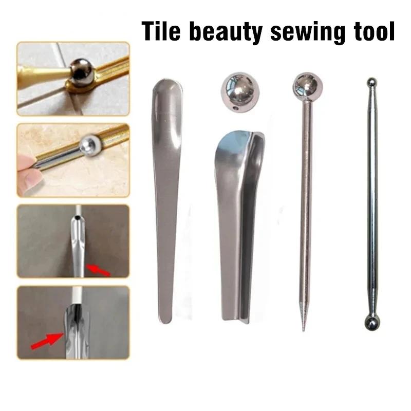 5Pcs Silicone Caulking Tools Sealant Applicator Finishing Tool Grout Remove Scraper Caulk Remover Glass Glue Angle Scraper 5 In1