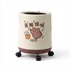 Rolling Trash Can, Large Capacity Waste Bin, Mobile Garbage Container for Kitchen, Bathroom, Living