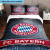 3pcs Munich FC Crest Printed Bedding Set Duvet Cover Closure Includes 1 Duvet Cover & 2 Pillowcases Bedding Sets Home Decor Gifts