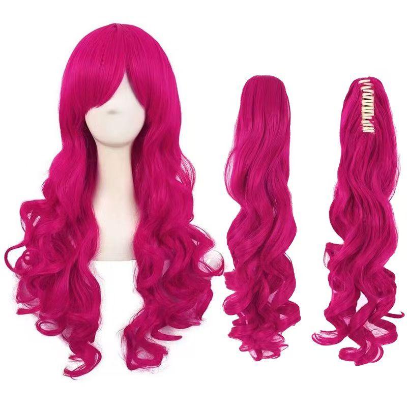 Pony Friends Pinkie Pie Cosplay Wig Double Ponytail Synthetic Long Curly Wig Cute Girl The Pony Cartoon Anime Coser Wig Daily