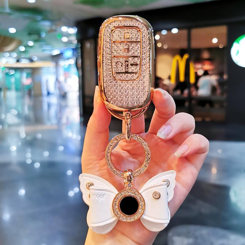 Car Key Case Cover Shell For Honda Civic 23 Crv Vezel Xrv Zrv Integra Hrv Ens1 E:Np Key Shell Keychain