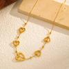 18K Gold Heart Stainless Steel Necklace For Women Luxury Premium Clavicle Chain Tarnish Free Titanium Steel Sweater Chain