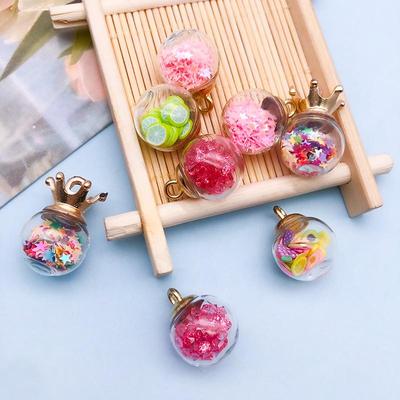 Colorful Star Sequin Glass Ball Pendant for DIY Earrings
