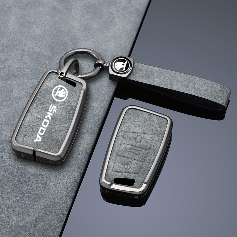 AAAAO1 New Alloy Car Remote Control Key Case Cover Holder Shell For Skoda Superb A7 Kodiaq Car-Styling Keyless Keychain Auto Accessorie