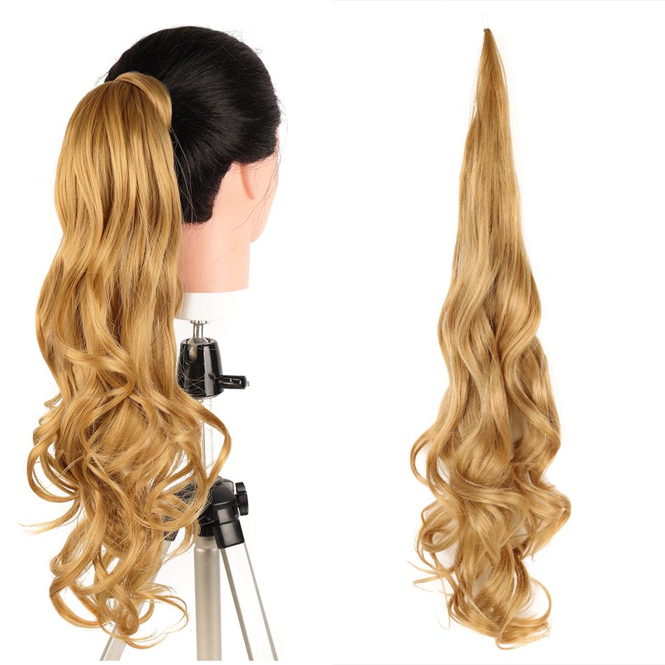 Synthetic Ponytail Extensions False Hair Tail for Women Flextail 26inch Length Blonde Ponytail Hairpieces For Women Daily Use