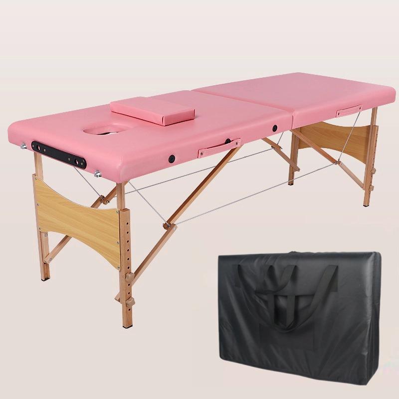 Adjustable Portable Solid Wood Beauty Bed for Massage & Physiotherapy
