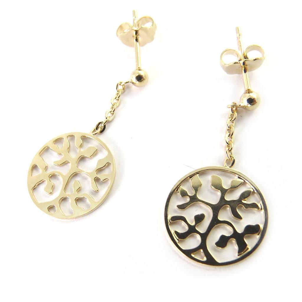Altesse [M5896] - Boucles Plaqué Or 'Arbre de Vie' doré