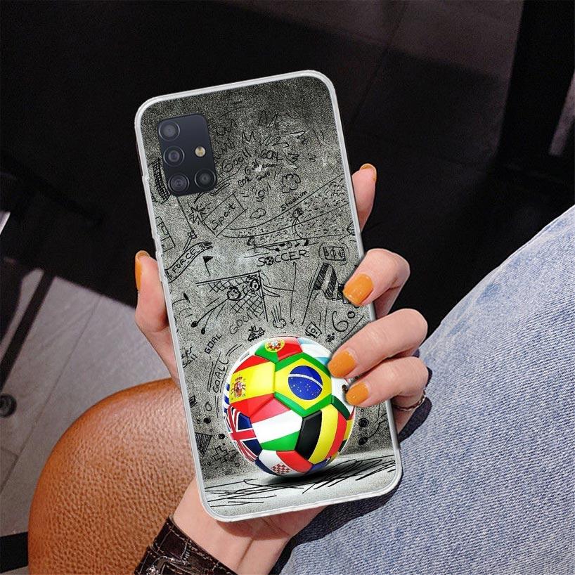 Football Soccer Ball Design Phone Case For Samsung Galaxy A52 A32 A22 A12 A51 A31 A50S A30S A20S A10S Note 20 Ultra 10 Plus S10
