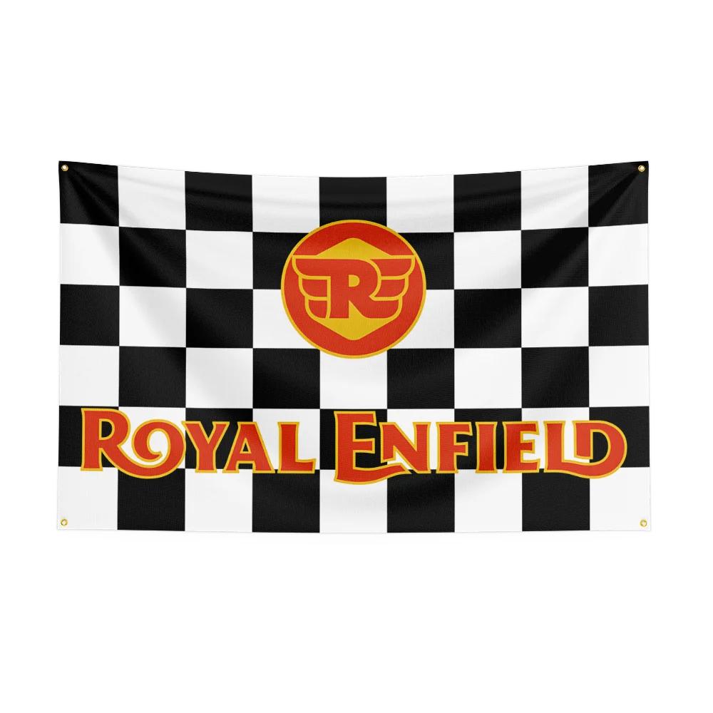 3x5 Ft RRoyal enfields Motorfiets Vlag Polyester Digitale Print Banner voor Garage Muurkunst Buiten Decoratie