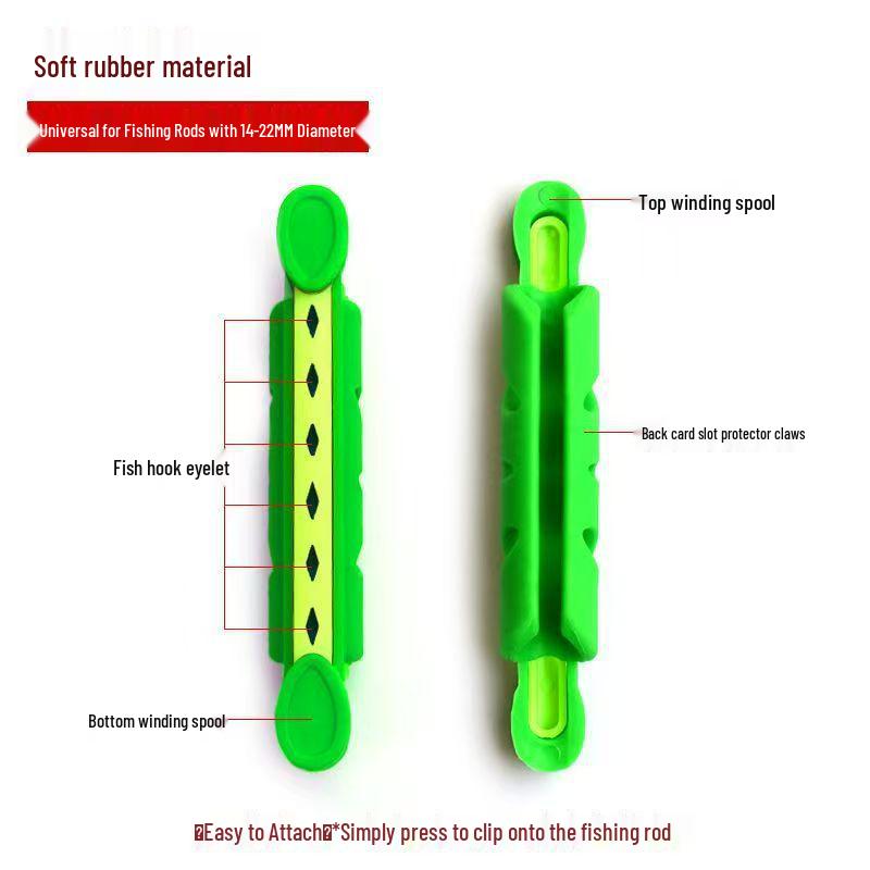 Universal Fishing Rod Retractor Clip - Soft Rubber Card Winding Board Accessory