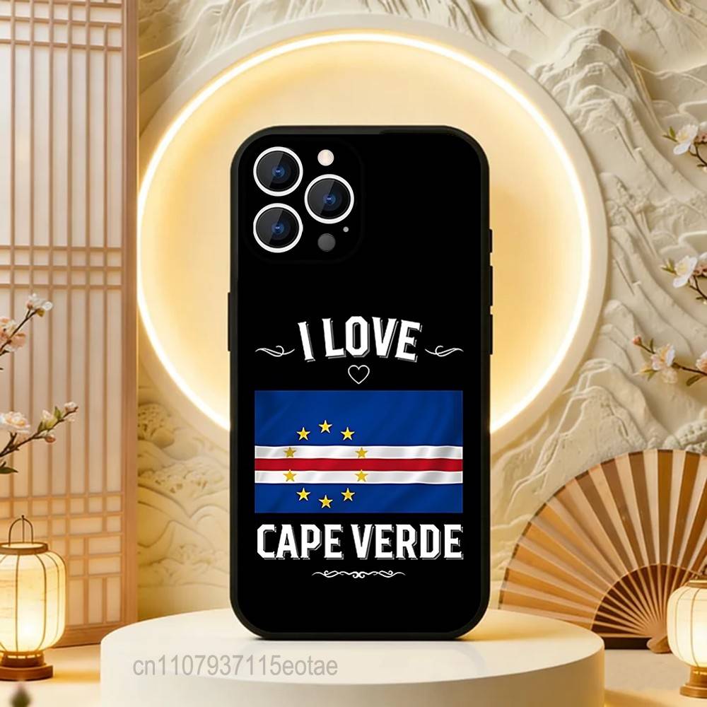 Cape Verde FLAG ART Phone Case For iPhone 17,16,15,14,13,12,11,Pro,Max,Plus,E,Air,Mini Black Shockproof Funda Cover