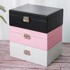 Box Double Layer Storage Lock Jewelry Display Organizer Ring Earrings Necklace Case Bracelet Packaging Container