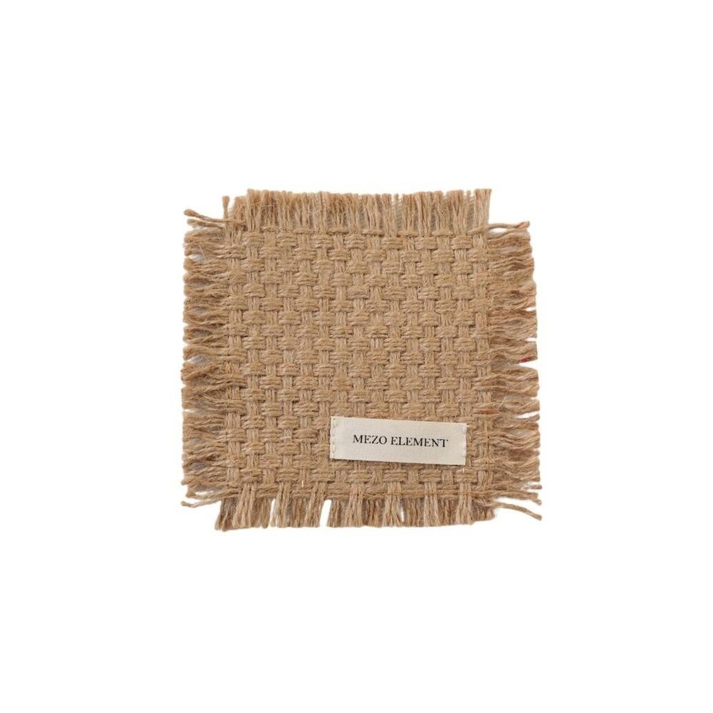 Nordic INS Style Handmade Woven Coaster Square Shape Heat Resistant Heat Insulation Pad Non-Slip Braided Cup Mat Home Decoration