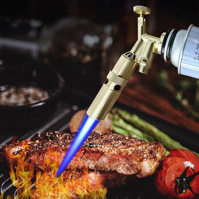 Portable Butane Blow Torch Gas Torch BBQ Baking Metal Welding Lighter Flame Gun Metal Welding Heating Igniter Tool for Cooking