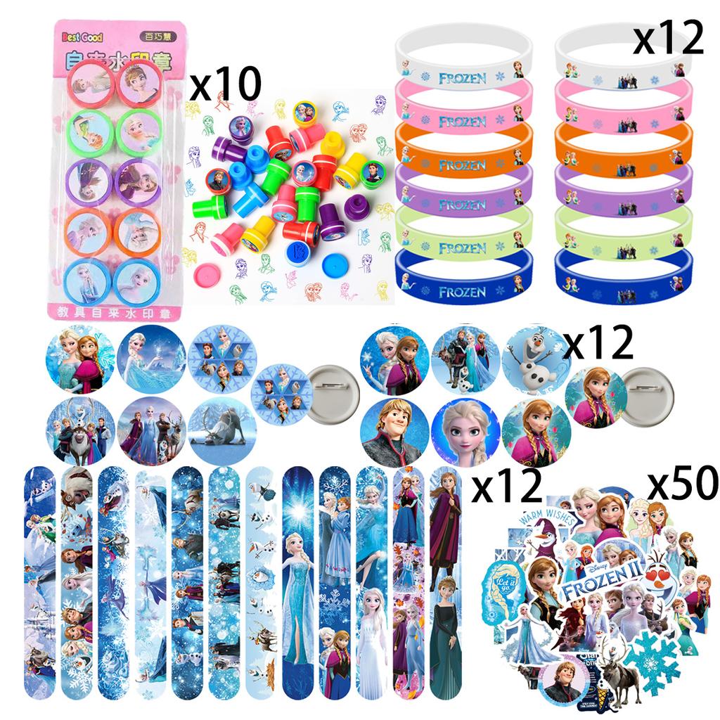 Frozen Feest Bedankjes Benodigdheden Anna Elsa Prinses Feest Souvenir Postzegels Stickers Klaparmbanden Cadeaus Kerst Feest Decoraties