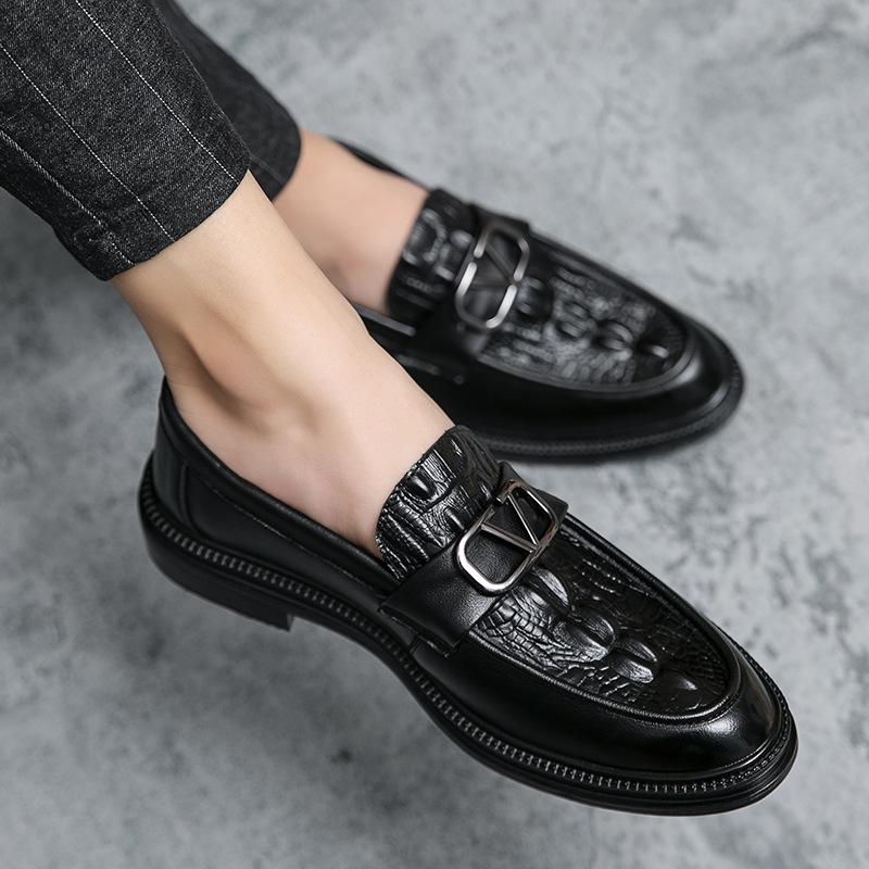 Leather Shoes Autumn Dress Casual Soft Sole Inner Height Increase Hair Stylist British Pointed Head Winter Velvet